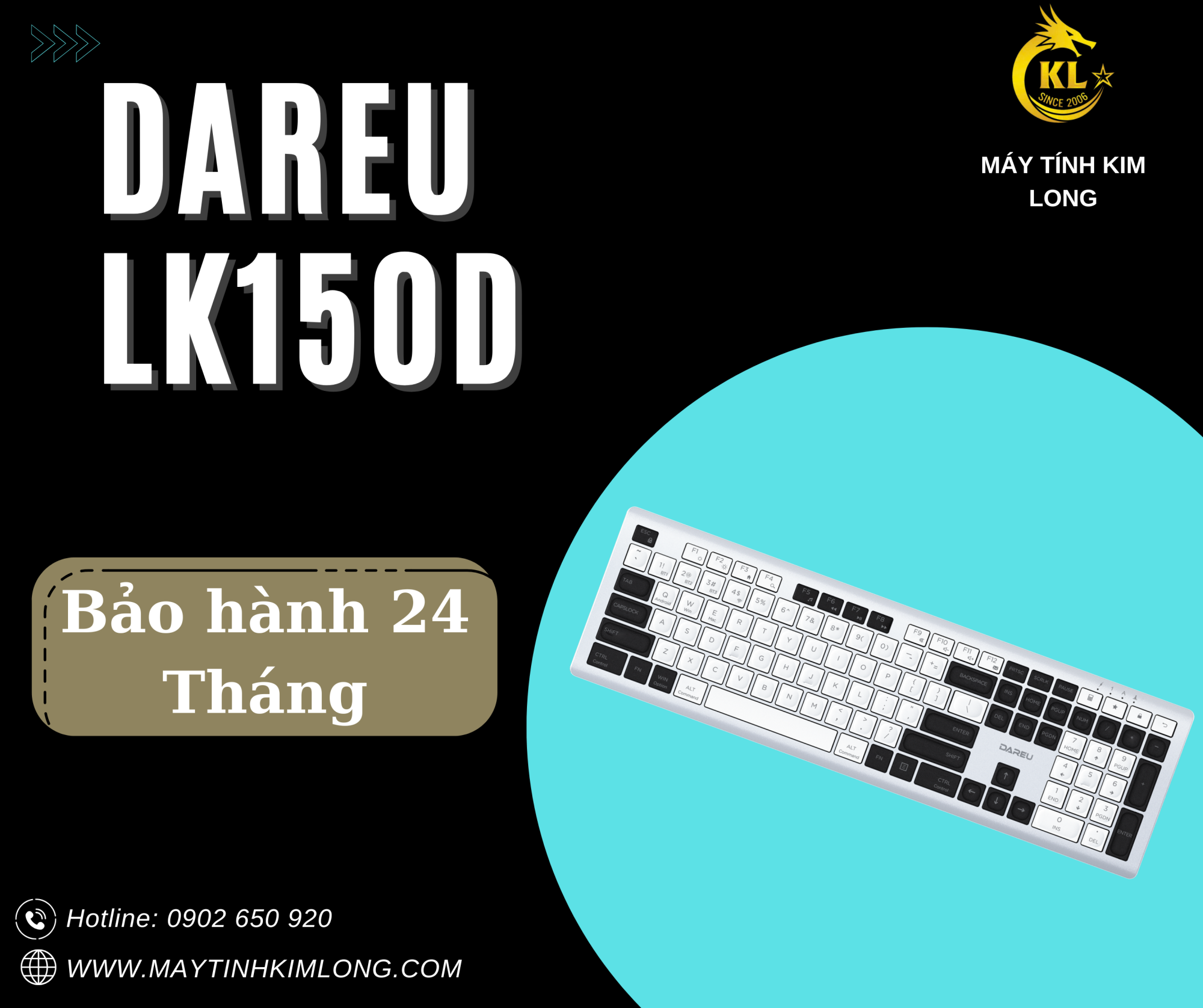 Bàn phím không dây DAREU LK150D (Dual Mode, Scissor Switch)